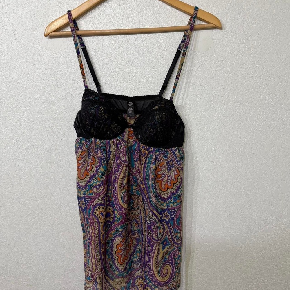 Ambrielle Purple and black lace tank top